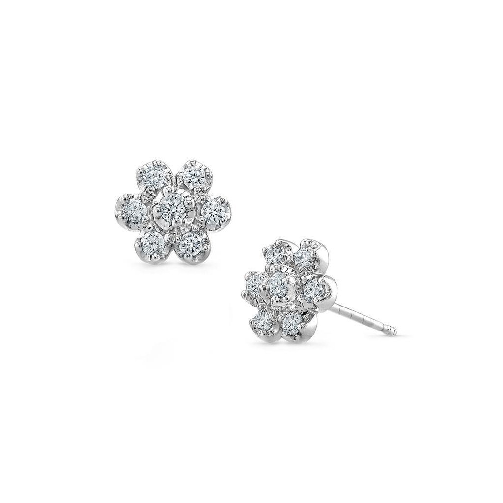 59382 2.50 CT Round Ladies White Gold Diamond Stud Earring