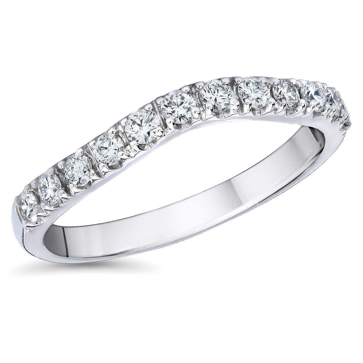 59385 2.40 CT Round Diamond Wedding Band, 14K White Gold - Size 6.5