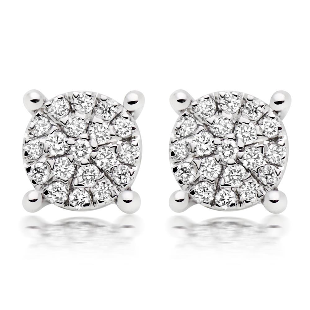 59392 Round Brilliant Cut 3.80 CT Diamond Womens Stud Halo Earrings