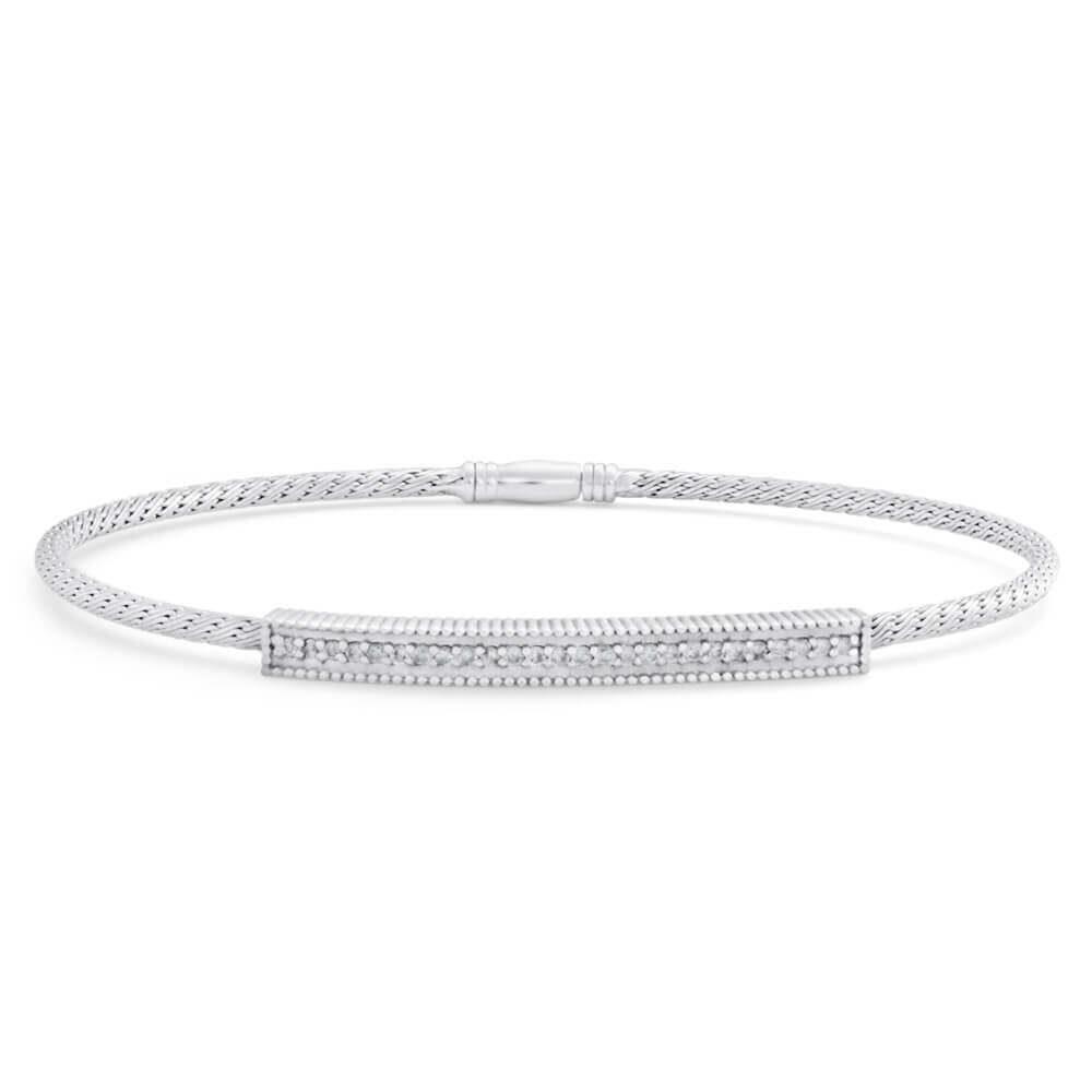 60205 2 CT Small Round Diamonds White Gold Ladies Bangle