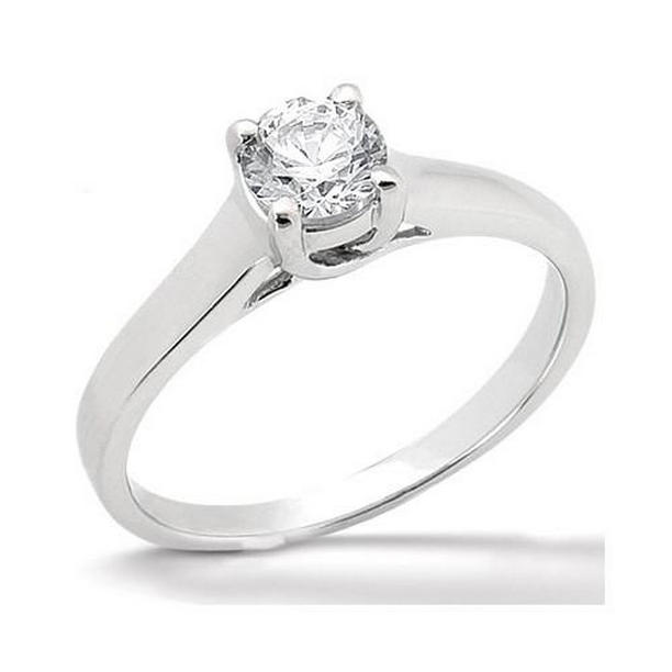 6022 1.01 CT Diamond Prong Style Solitaire Ring, 14K White Gold - Size 6.5