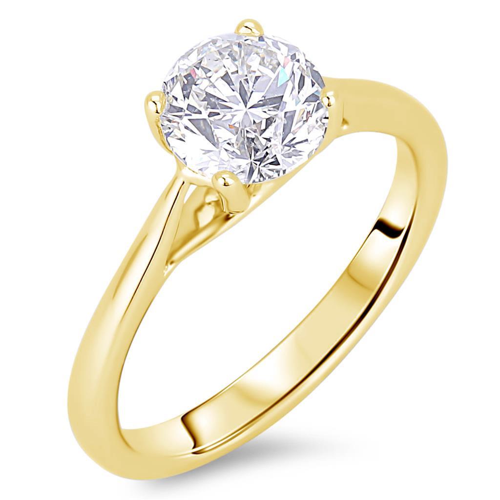 Picture of Harry Chad Enterprises 61014 3 CT Round Cut Solitaire Diamond Wedding Ring&#44; 14K Yellow Gold - Size 6.5