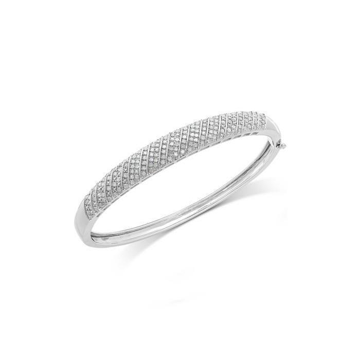 4.50 CT Gorgeous Round Diamond Bangle, White Gold