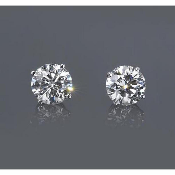 1.50 CT 14K White Gold Solitaire Stud Earring