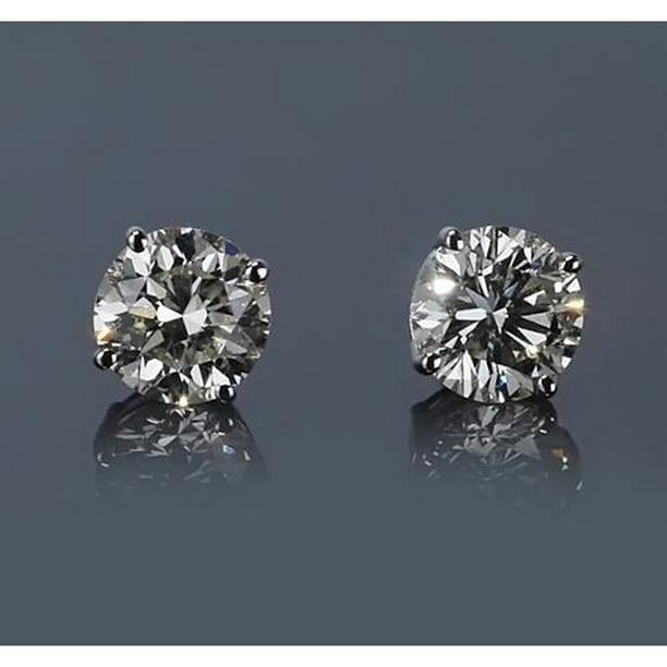 61813 1.50 CT Round Diamond 14K White Gold Stud Earring