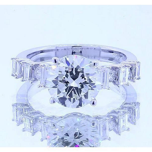 Picture of Harry Chad Enterprises 62373 2.50 CT Round Diamond 4 Prong Set Engagement Ring, Size 6.5
