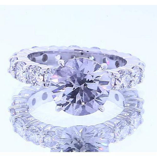 Picture of Harry Chad Enterprises 62389 3 CT Round Diamond 4 Prong Setting Engagement Ring, Size 6.5