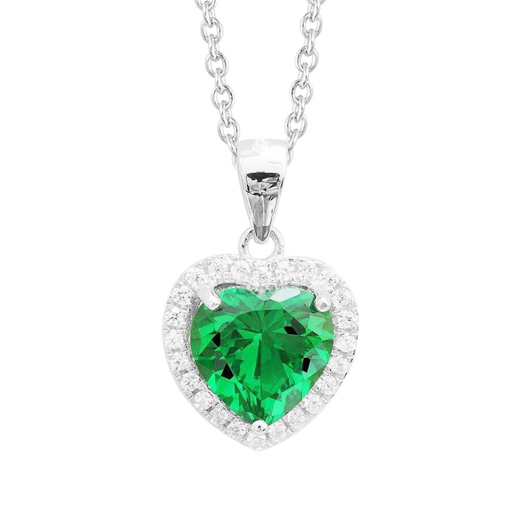 Picture of Harry Chad Enterprises 62407 7.20 CT Colombian Emerald & Diamond Gemstone Pendant Necklace
