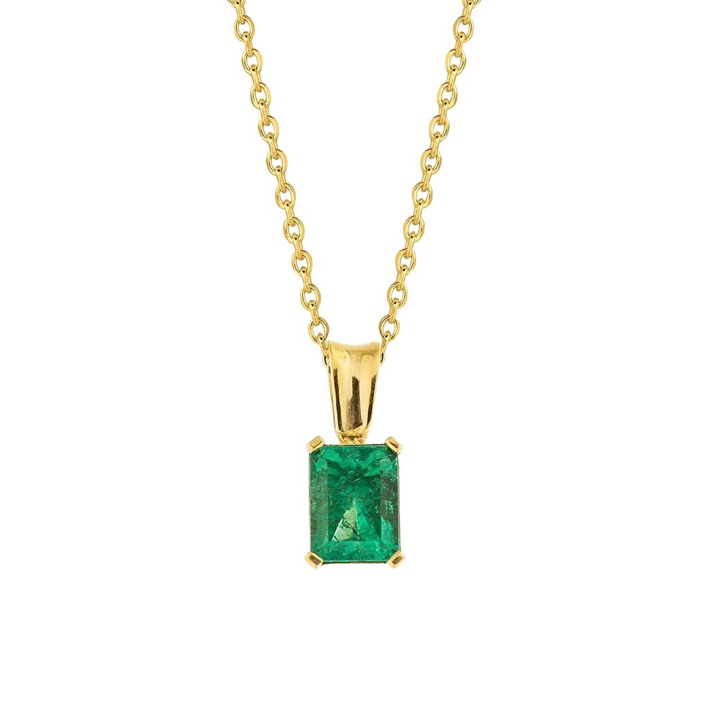 Picture of Harry Chad Enterprises 62417 Prong Set 8 CT Radiant Cut Emerald Gemstone Pendant