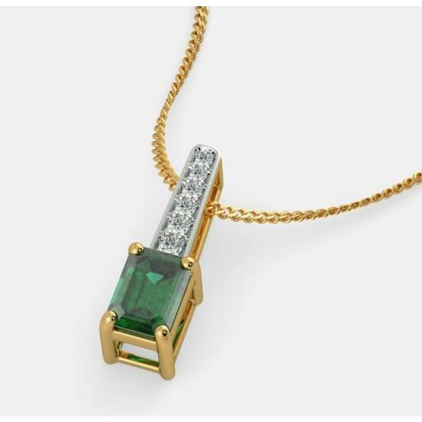 Picture of Harry Chad Enterprises 62428 4.25 CT Colombian Emerald & Diamond Pendant&#44; 14K Gold
