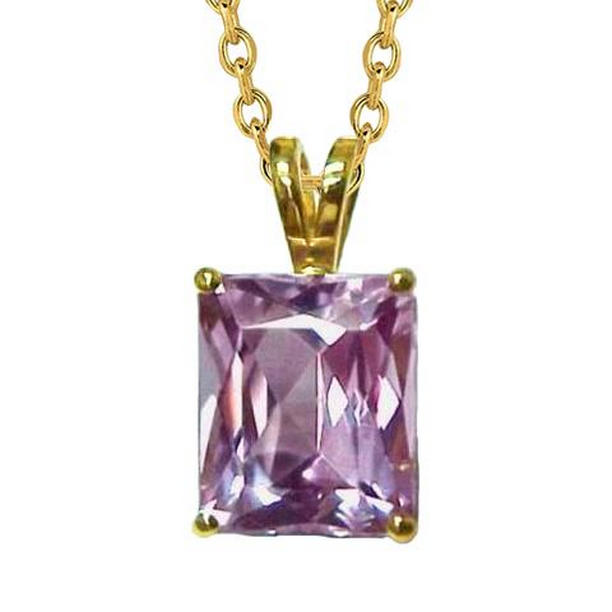 Picture of Harry Chad Enterprises 63870 Big Solitaire Pink Kunzite 20 CT Pendant Necklace&#44; 14K Yellow Gold