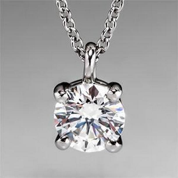 63919 Round Solitaire 1.5 CT White Gold Diamond Pendant