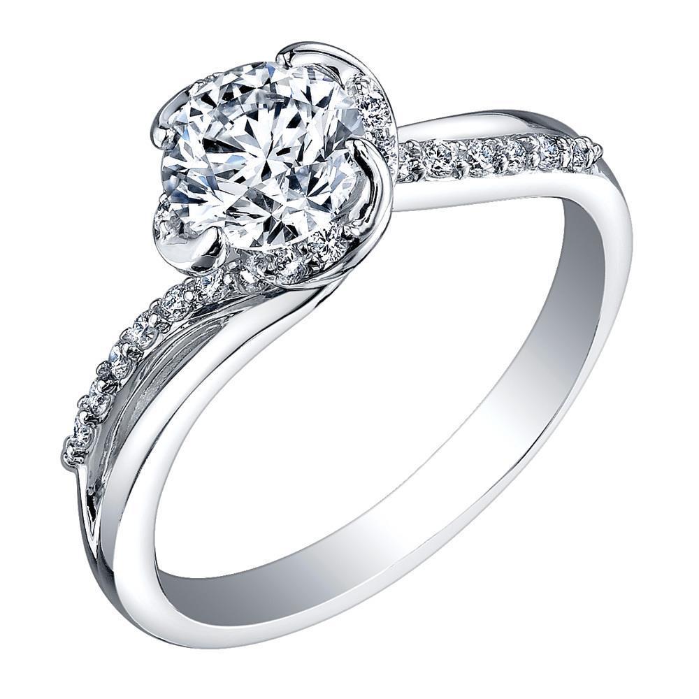 64563 1.20 CT Round Brilliant Cut Diamond Ring, 14K White Gold - Size 6.5
