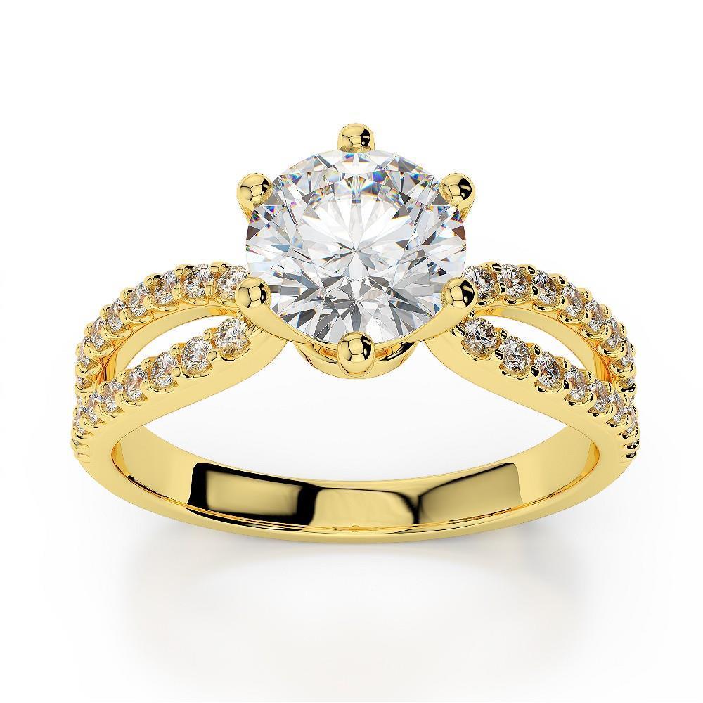 Picture of Harry Chad Enterprises 64589 Solitaire with Accents Yellow Gold 2.50 CT Diamond Ring&#44; Size 6.5
