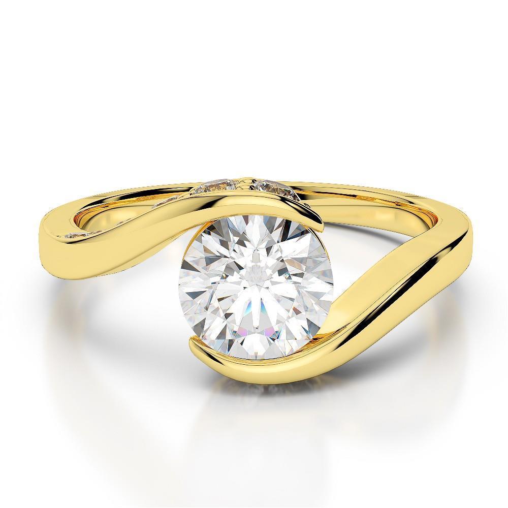 Picture of Harry Chad Enterprises 64594 Diamond 2.40 CT Split Shank Yellow Gold Engagement Ring&#44; Size 6.5