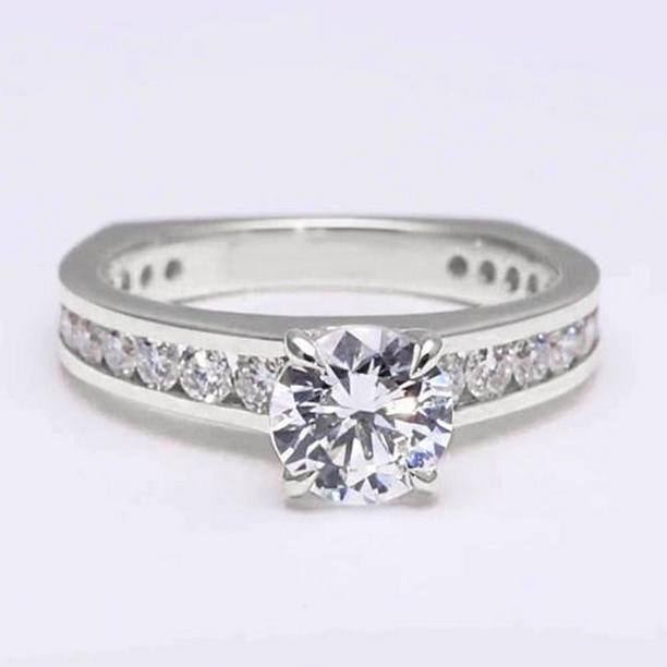 Picture of Harry Chad Enterprises 65400 3 CT 14K White Gold Round Diamond Engagement Ring, Size 6.5