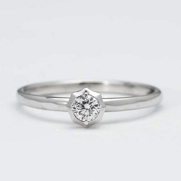 65401 0.75 CT Solitaire Diamond Ring, 14K White Gold - Size 6.5
