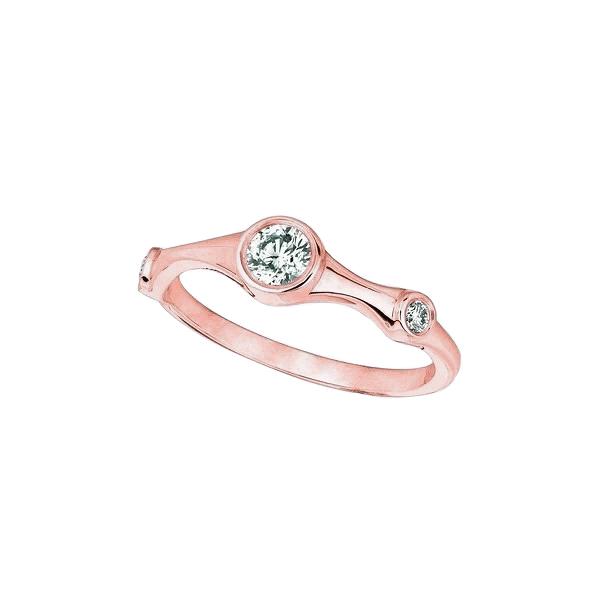 65418 Diamond Fancy Ring 0.31 CT 14K Rose Gold Half Eternity Band, Size 6.5