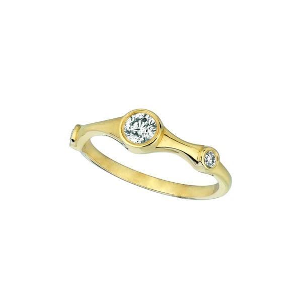 65419 Diamond Fancy Ring 0.31 CT 14K Yellow Gold Half Eternity Band, Size 6.5