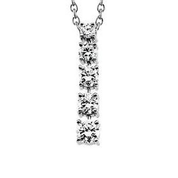 65440 2.35 CT Five Stone Diamond Journey Slide Pendant, 14K White Gold