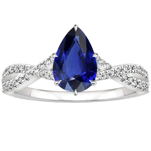 Picture of Harry Chad Enterprises 66520 3.50 CT Infinity Style with Accents Blue Sapphire Diamond Ring&#44; Size 6.5