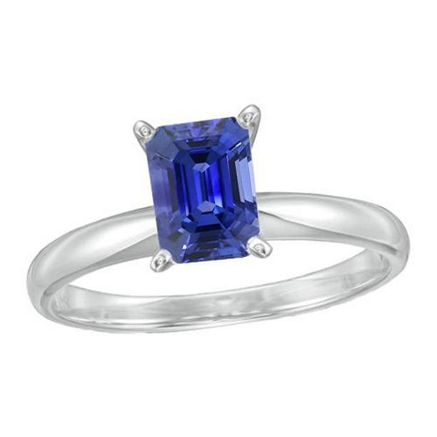 66977 Radiant Solitaire Blue 2.50 CT Ladies Sapphire Ring, Size 6.5
