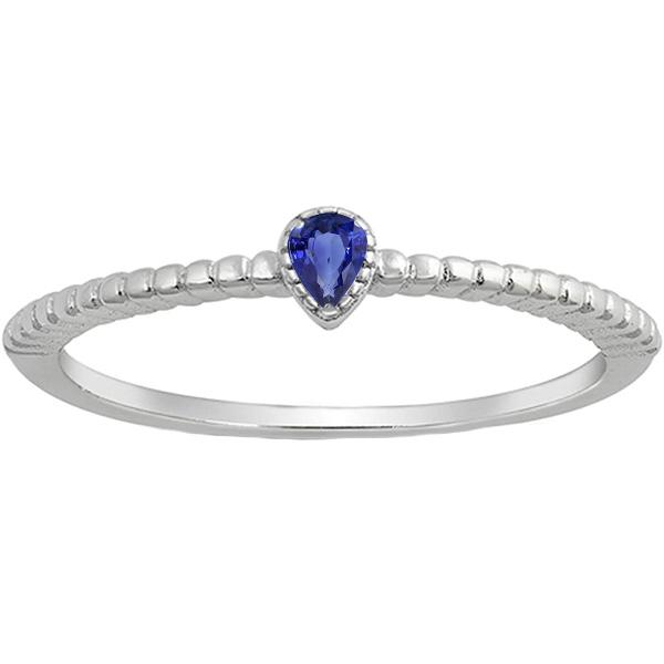 66980 1 CT Womens Solitaire Bezel Set Sri Lankan Sapphire Anniversary Ring, Size 6.5