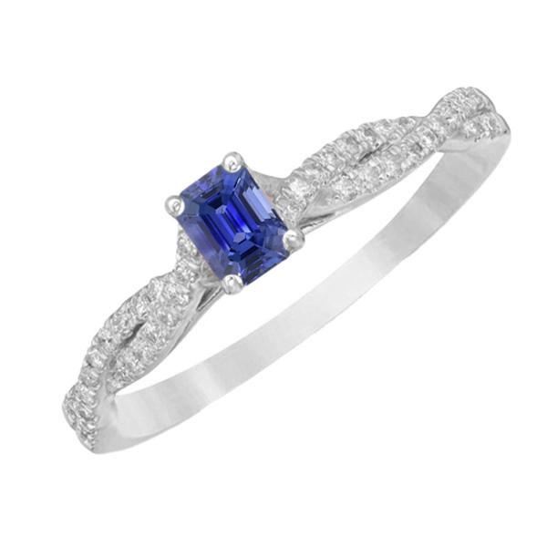 67009 3.50 CT Gemstone Ceylon Twisted Shank & Diamonds Sapphire Ring, Size 6.5