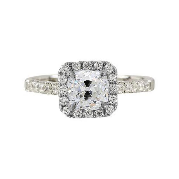 Picture of Harry Chad Enterprises 67484 Old Miner Cushion Halo 1.75 CT Pave Set Diamond Ring&#44; Size 6.5