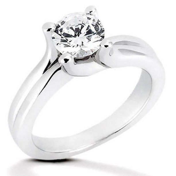 Picture of Harry Chad Enterprises 1636 1 CT Diamond Prong Style Solitaire Ring&#44; 14K White Gold - Size 6.5