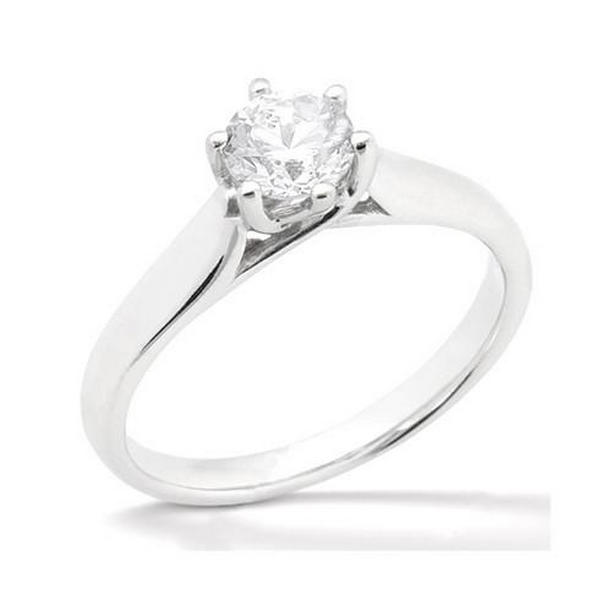 Picture of Harry Chad Enterprises 1641 1 CT Diamond Solitaire 6 Prong Jewelry Engagement Ring, Size 6.5