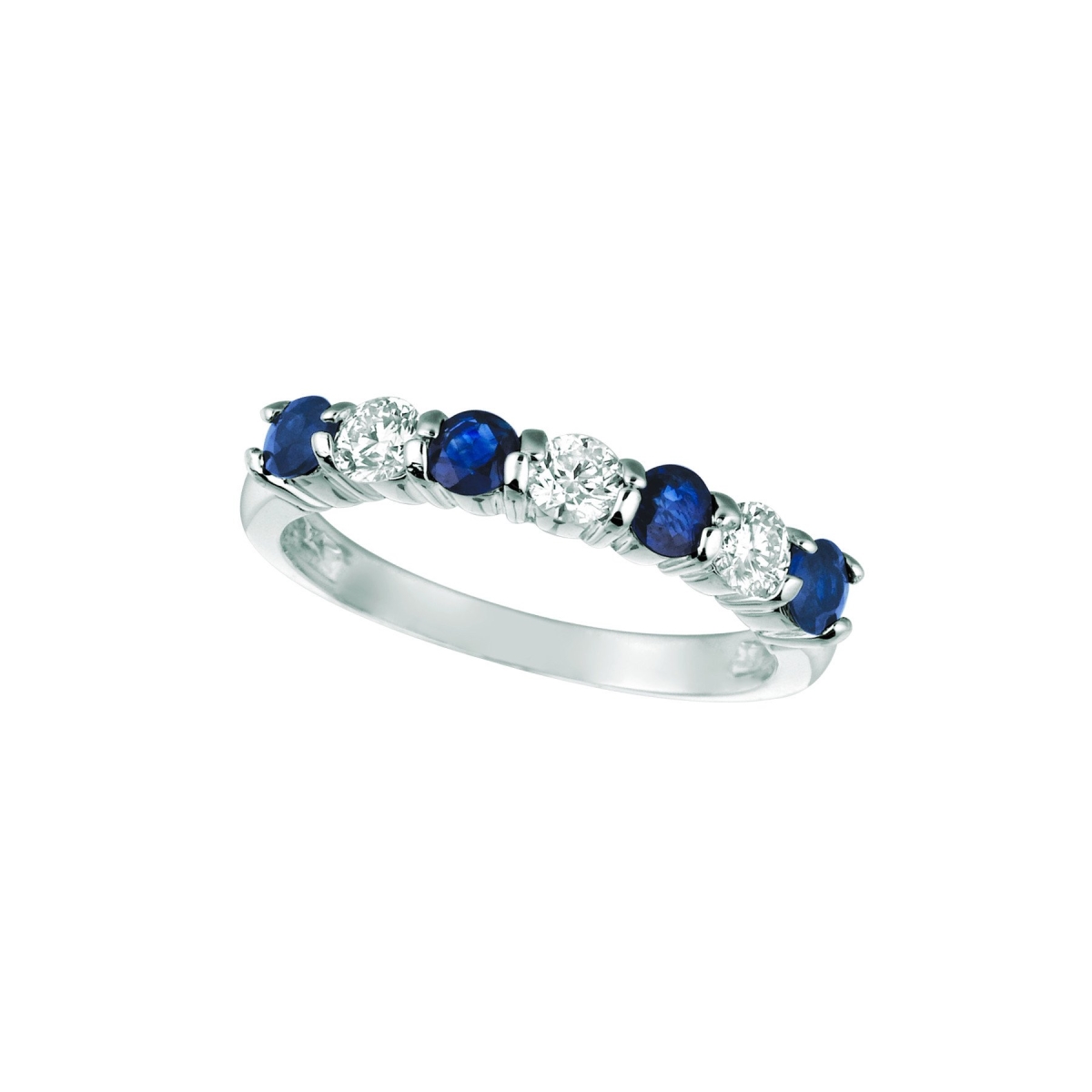 16712 1.05 CT Sapphire & Diamond Eternity Band, 14K White Gold - Size 6.5