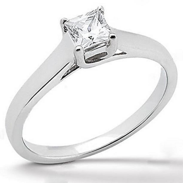 Picture of Harry Chad Enterprises 1713 1.25 CT Solitaire Princess Cut Diamond Ring, 14K White Gold - Size 6.5