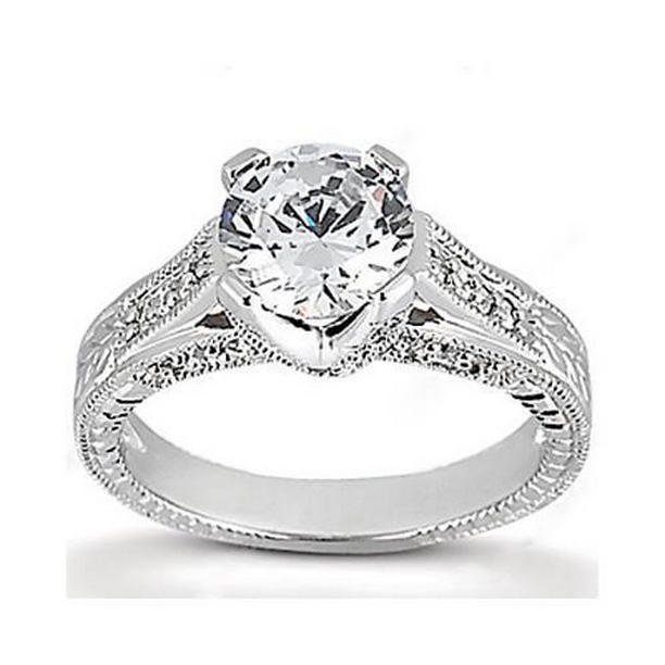 1769 1.43 CT G Si Round Diamond Gold Engagement Ring, Size 6.5