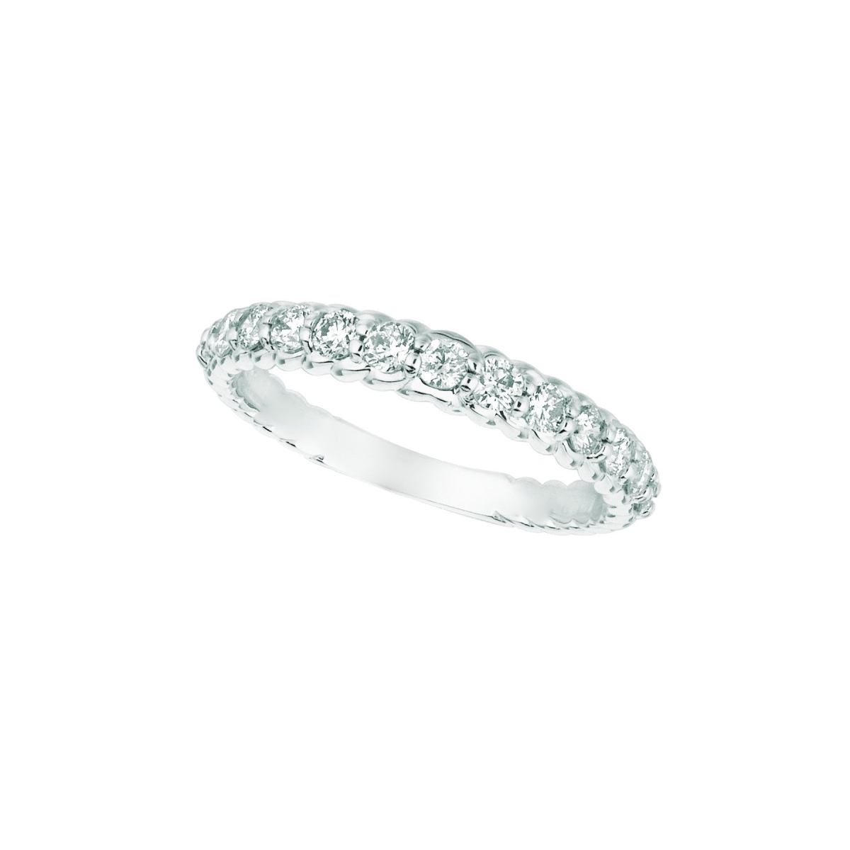 Picture of Harry Chad Enterprises 18031 0.64 CT Diamond Half Eternity Band Ring&#44; 14K White Gold - Size 6.5