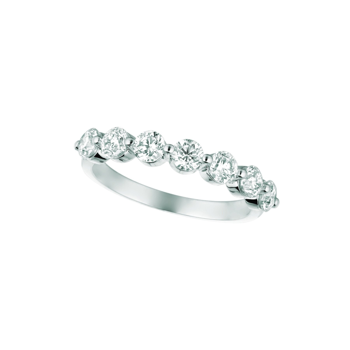 18192 1.25 CT Diamond Half Eternity Fancy Band, 14K White Gold - Size 6.5