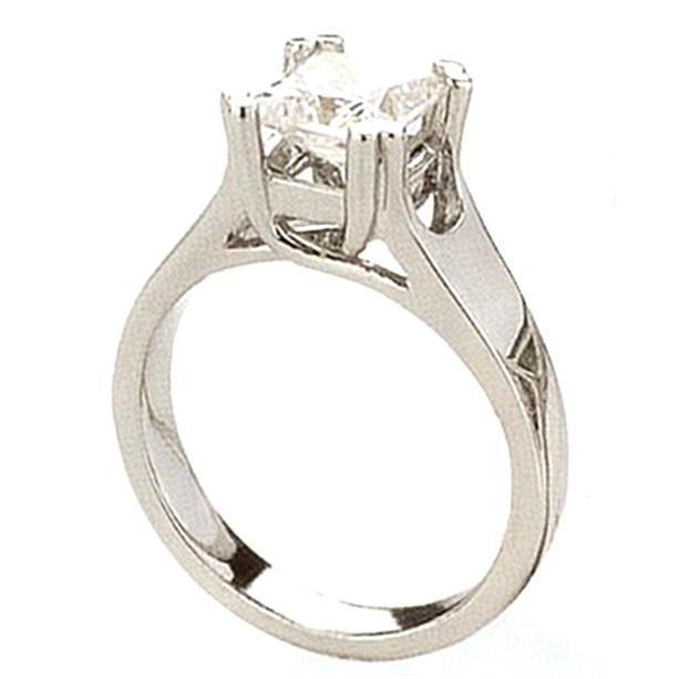 Picture of Harry Chad Enterprises 1826 1.51 CT Princess Solitaire Engagement Diamond Ring&#44; 14K White Gold - Size 6.5