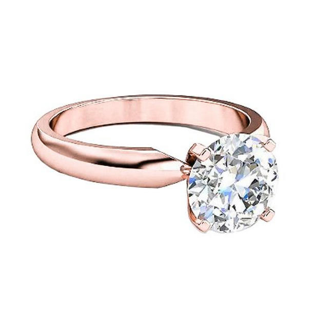 Picture of Harry Chad Enterprises 2291 1.01 CT Rose Gold Diamond Solitaire Ring, Size 6.5