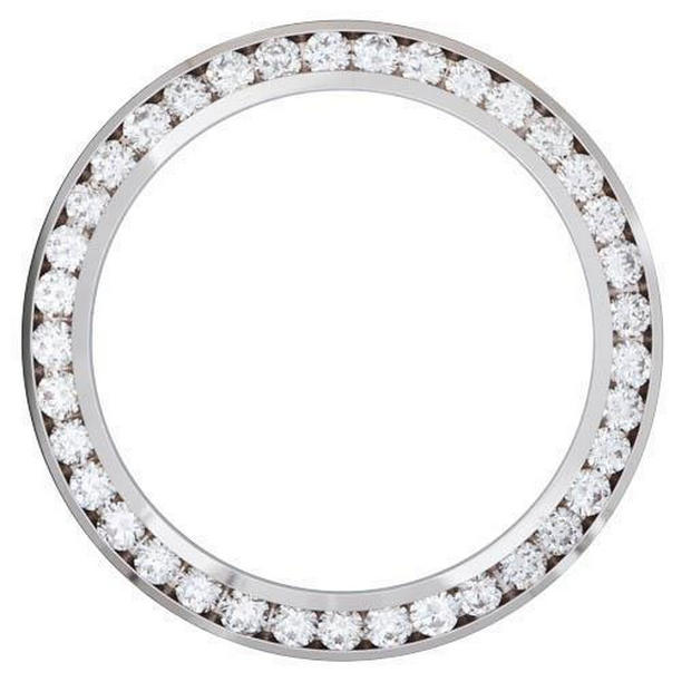Picture of Harry Chad Enterprises 24805 2.75 CT Custom Diamond Bezel for Rolex Date Mens Watch&#44; 14K White Gold