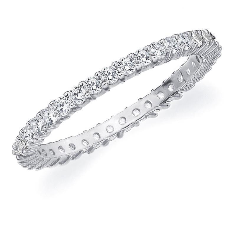 Picture of Harry Chad Enterprises 30185 1.20 CT Ladies Round Diamond Engagement Band&#44; 14K White Gold - Size 6.5
