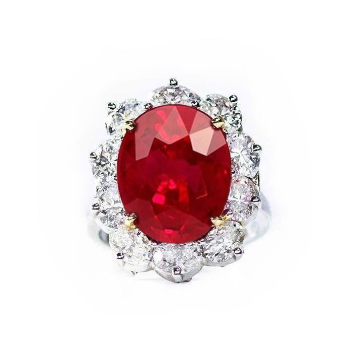 Picture of Harry Chad Enterprises 40224 4.55 CT Ruby & Womens Diamond Ring&#44; 14K Gold - Size 6.5