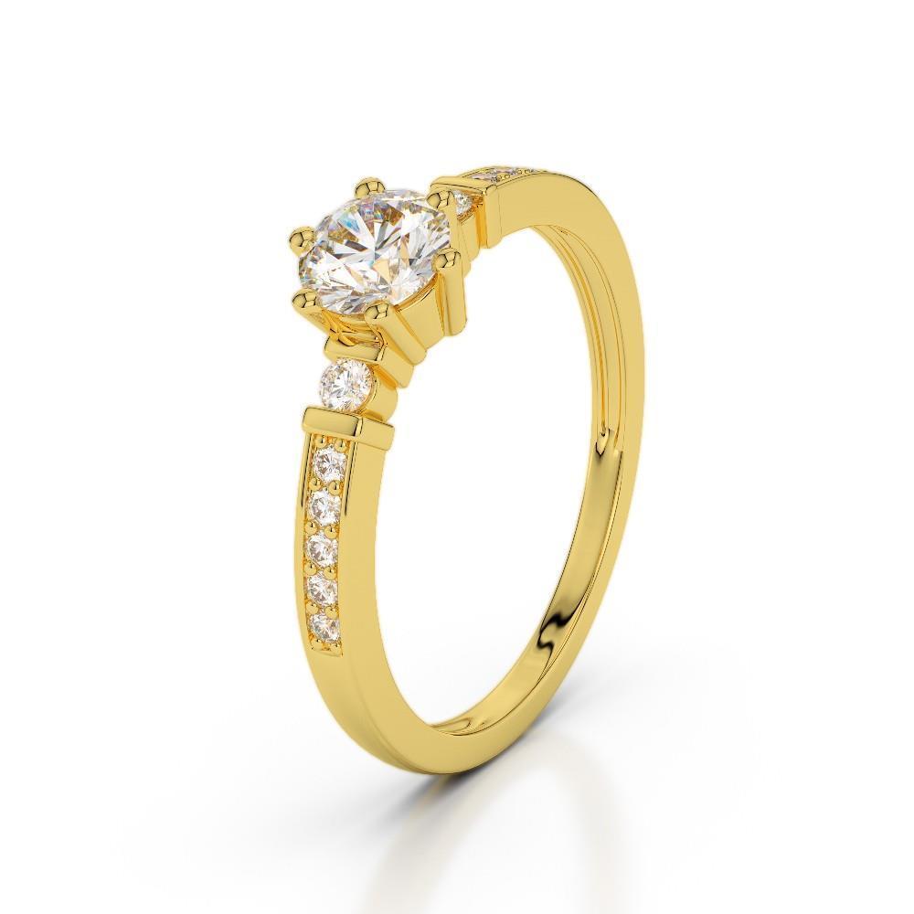 Picture of Harry Chad Enterprises 40238 1.25 CT Solitaire with Accent Diamonds Engagement Ring&#44; 14K Yellow Gold - Size 6.5