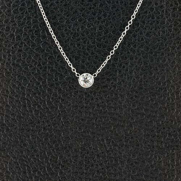 Picture of Harry Chad Enterprises 41518 Round Brilliant Cut 1 CT Diamond Pendant Necklace&#44; 14K White Gold