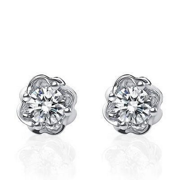 41549 1.5 CT Round Diamond Stud Earring, 14K White Gold