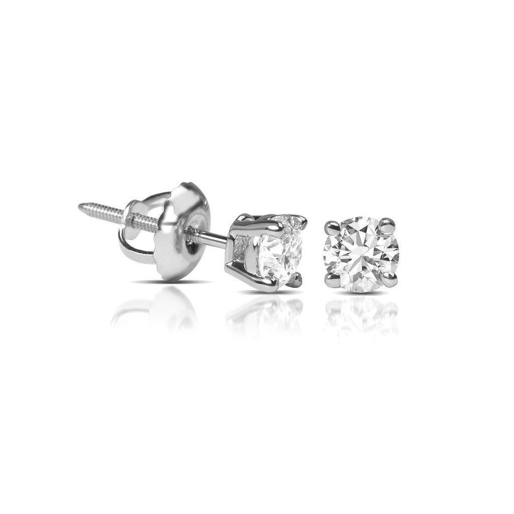 53201 2.10 CT Diamonds Lady Stud Earrings, 14K White Gold