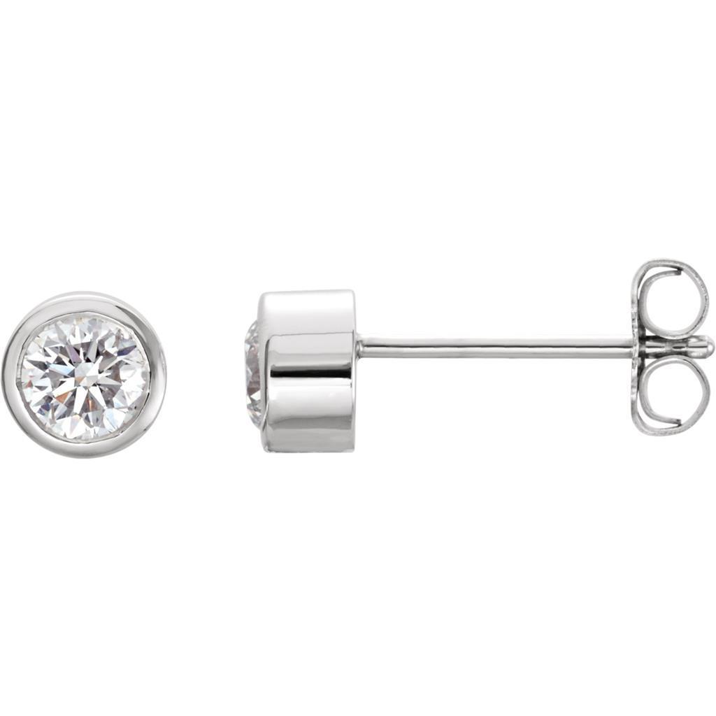53234 1.20 CT White Gold Round Womens Diamond Stud Earring