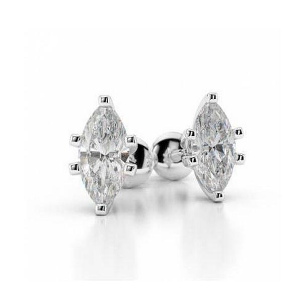 1 CT Marquise Cut 14K White Gold Lady Diamond Stud Earring