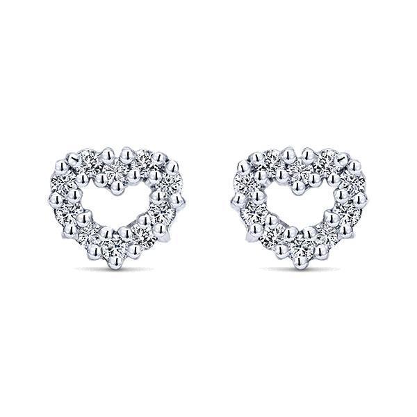 53284 Heart 3 CT Gorgeous Brilliant Cut Diamonds Stud Earring, White Gold