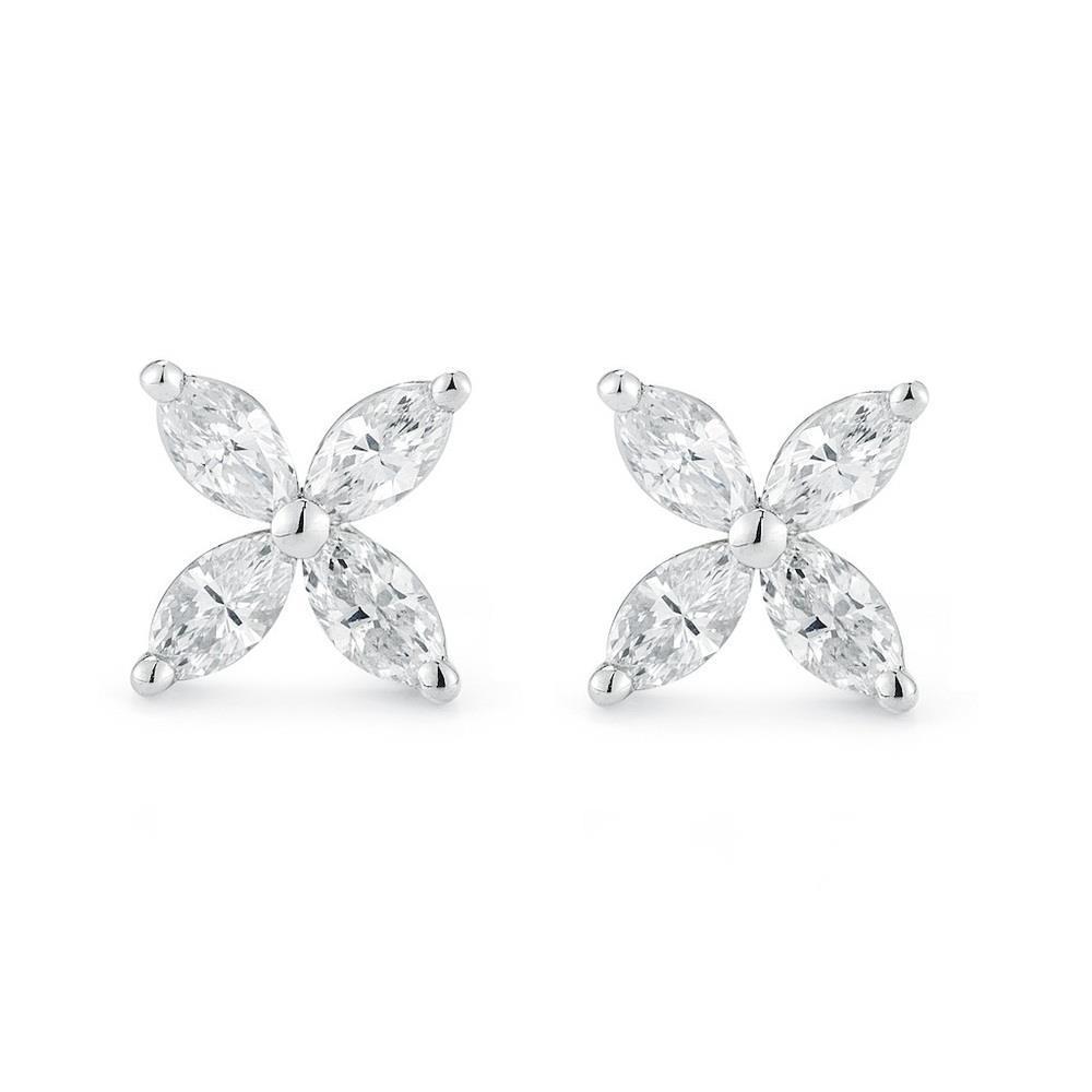 53309 2.40 CT Womens Stud Earrings, 14K White Gold