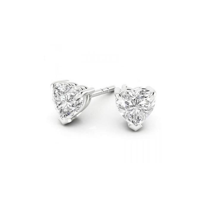53407 1 CT Sparkling Diamond Womens Stud Earring, 14K White Gold